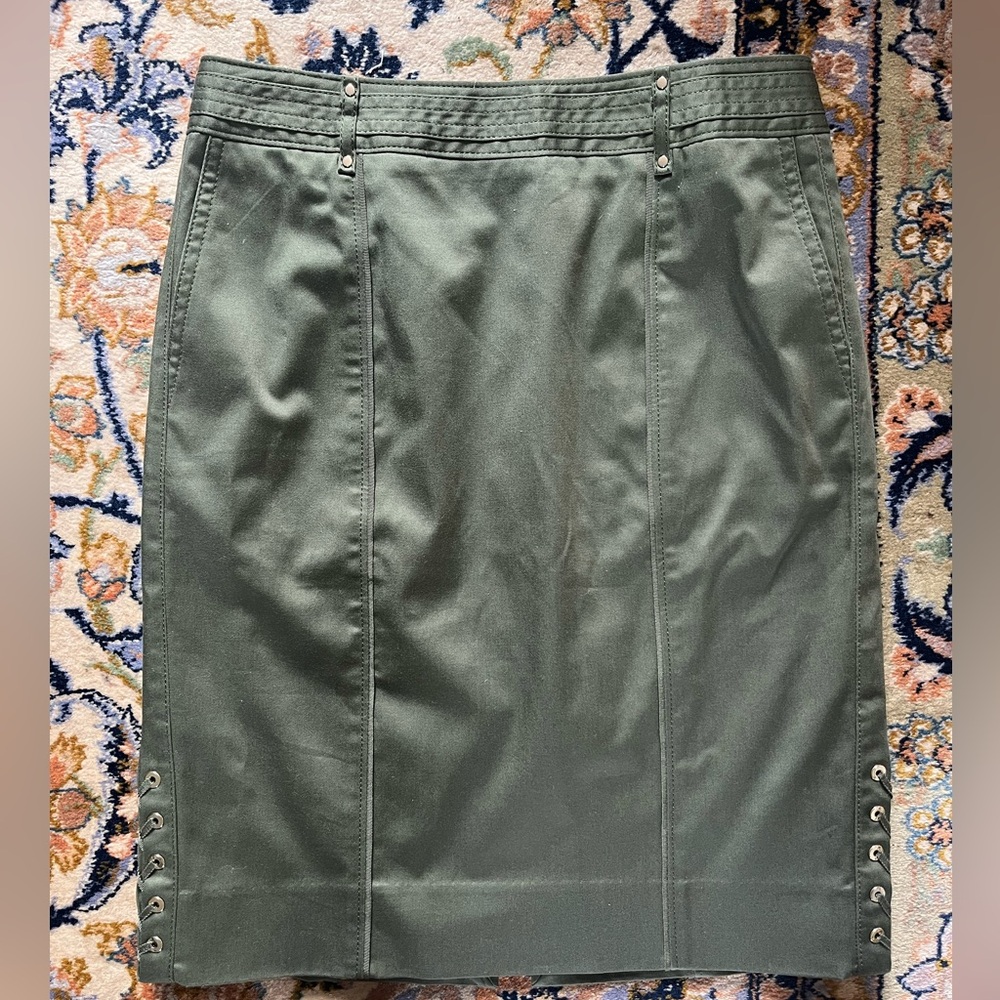 White House Black Market Dark Olive Green Pencil Skirt